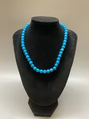 SN1342 ターコイズ？ トルコ石？ パワーストーン？ アンティーク ネックレス 首周り43.5cm
