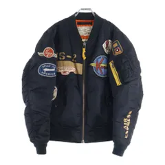 AVIREX (アヴィレックス) ワッペンロゴ MA-1 フライトジャケット ブラック WG205A