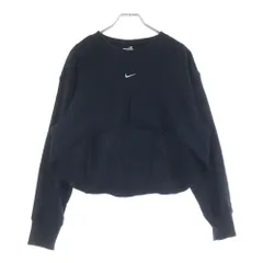 NIKE (ナイキ) NSW DIM フリース FT L/S クロップ クルー トップ スウェットシャツ トレーナー FB8265-010 ブラック