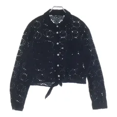 ZARA (ザラ) シースルー フローラル 長袖シャツ ブラック