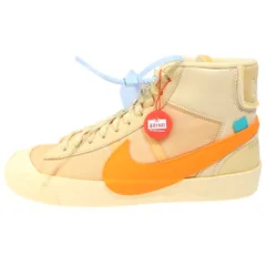 NIKE (ナイキ) ×OFF-WHITE BLAZER MID GRIM REAPER オフホワイト ブレーザーミッドグリムリーパー ミッドカットスニーカー ベージュ/オレンジ US10.5/28.5cm AA3832-700