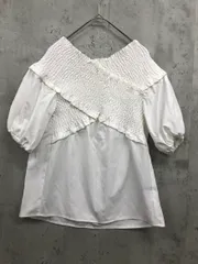 Heather ヘザー クロス シャーリング ブラウス シャツ sizeF/白 ■◆ レディース