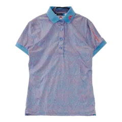 サイズ：S J.LINDEBERG ジェイリンドバーグ ; 半袖ポロシャツ 総柄 ブルー系 [240101645023] ゴルフウェア レディース ストスト