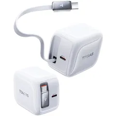 【新品】 TORRAS FlexLine 40W 急速充電器 巻き取り式 type-c 2ポート ケーブル ー体型 GaNIII技術 折畳み式プラグ PD/QC3.0/PPS規格対応 iPhone/iPad/Android/Switch など対応 0