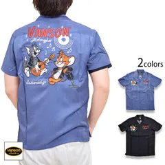 vanson×TOM＆JERRYコラボ 半袖レーヨンシャツ◆vanson