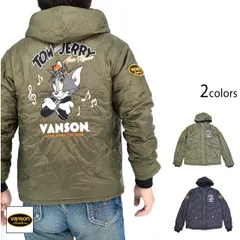 vanson×TOM＆JERRY 裏ボアキルティングジャケット◆vanson