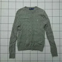 ◇ Θ ポロ ラルフローレン Polo Ralph Lauren ケーブルニットセーター グレー系 メンズ E  【1601150022813】