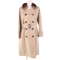 極美品★BURBERRY LONDON バーバリーロンドン FD249-633-42 襟元レッキスファー ライナー・ベルト付 裏地ノバチェック柄 トレンチコート ベージュ 9 日本製 正規品 レディース