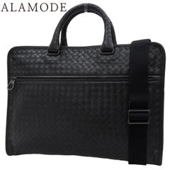 BOTTEGA VENETA(ボッテガ・ヴェネタ) イントレチャート ビジネスバッグ/ブリーフケース 書類カバン 通勤かばん 2way ショルダー カーフ ブラック黒 ガンメタル金具 516110 メンズ 40802165557【中古】【アラモード】