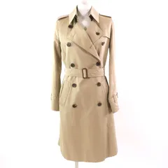 美品★BURBERRY LONDON バーバリーロンドン FRA87-130-51 コットン100％ ウールライナー付 裏地ノバチェック柄 トレンチコート ベージュ 36 ガーメント付き 日本製 正規品 レディース