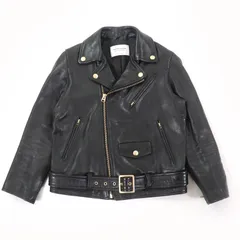 美品☆beautiful people ビューティフルピープル 1855402412 羊革 ラムレザー ライダースジャケット ブラック 130 正規品 キッズ