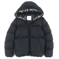 美品▼MONCLER モンクレール 19-20AW MONTCLA モンクラ フード・ラバーワッペン付き ダブルジップアップ ダウンジャケット ブラック 1 正規品 メンズ