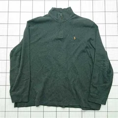 ◇ Θ ポロ ラルフローレン ESTATE RIB ハーフジップ長袖カットソー メンズ XXL ブラック系 E  【1601150024626】