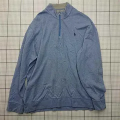 ◇ Θ ポロ ラルフローレン POLO RALPH LAUREN パフォーマンス ハーフジップスウェット XXL メンズ ブルー系 E  【1601150024619】