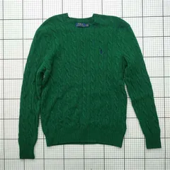 ◇ Θ ポロ ラルフローレン POLO RALPH LAUREN ケーブルニットセーター グリーン系 メンズ M E  【1601150024596】