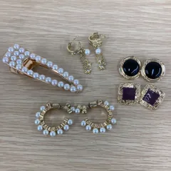 ！２　アクセサリーまとめ売り ピアス ヘアピン ゴールド パール【アクセサリー】【0.5】