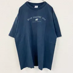 古着 used　alstyle apparel & activewear　熊　アニマル　半袖プリントTシャツ　ネイビー　XLサイズ