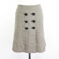 ロペ ROPE スカート ボトムス ひざ丈 フレア 総柄 ウール混 7 グレージュ ※EKM