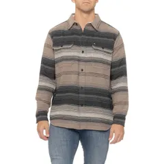 クイックシルバー メンズ アウター ジャケット・ブルゾン シャツ Quiksilver Striped Shirt Jacket Anthracite ストライプのサムネイル
