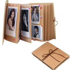 Alpha Depot 手作りアルバム スクラップブック ジャバラ式 アコーディオンタイプ フォトアルバム 台紙 コーナーシール付き プレゼント 記念日 結婚 誕生日 (ベージュ, 21×28cm(A4)) [ベージュ] [21×28cm(A4)]