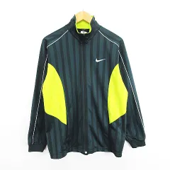 ナイキ NIKE ジャージ ジャケット 長袖 ジップアップ シャドーストライプ ロゴ S グレー×イエロー スポーツウェア ※EKM