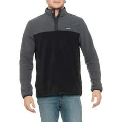 ランズエンド メンズ アウター ジャケット・ブルゾン フリース Lands End Polar Fleece Soft Feel ColorBlock Jacket Snap Neck Black ブラック