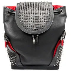 クリスチャンルブタン リュック メンズ エクスプローラー ファンク バックパック スパイクスタッズ Funky Christian Louboutin 1165167 レザー ブラック 黒 レッド 赤 ガンメタル金具【中古品】のサムネイル