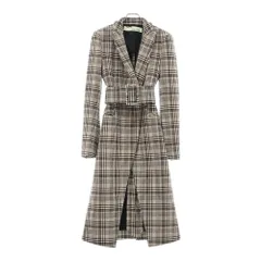 OFF-WHITE (オフホワイト) 17AW ウール ベルテッド チェック チェスターコート ブラック/ホワイト レディース OWEA107F17682166のサムネイル