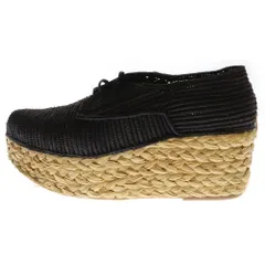 CARVEN (カルヴェン) 編み込み ウェッジソール エスパドリーユ モカシンシューズ ダークブラウン/ベージュ レディース 945SC52