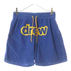 drew house (ドリューハウス) フロントロゴ ドローコード コーデュロイ ハーフパンツ ショーツ ブルー/イエロー