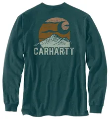 カーハート メンズ トップス Tシャツ グラフィック Carhartt Mens Mountain Graphic Long Sleeve TShirt Greenstone Heather ヘザー