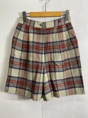 KENZO golf ケンゾー ゴルフ キュロット チェック柄 古着 VINTAGE ハーフパンツ ウール 日本製 66 レッド グレー系 C373のサムネイル