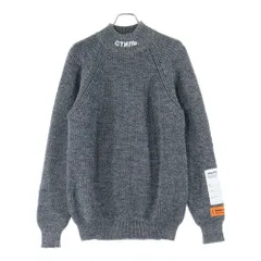 HERON PRESTON (ヘロンプレストン) 20AW リブエンブロイダリー モックネック ニットセーター グレー HMHF001F20KNI001のサムネイル