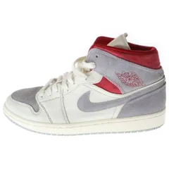 NIKE (ナイキ) AIR JORDAN 1 MID PREMIUM エアジョーダン1 スニーカーズエンスタッフ ハイカットスニーカー グレー/ホワイト US12.5/30.5cm CT3443-100