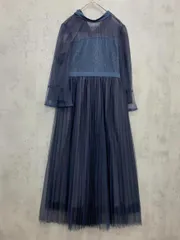 RUIRUE BOUTIQUE ルイルエブティック ラメ レース ワンピース sizeM/紺 ■■ レディース