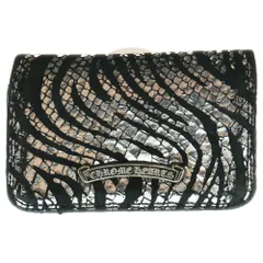 CHROME HEARTS (クロムハーツ) CARD CASE ゼブラ スクロールラベル レザーカードケース ブラック/シルバーのサムネイル