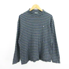 ハッシュパピー Hush Puppies Tシャツ カットソー 長袖 ハイネック ボーダー ロゴ コットン LL マルチカラー ※EKMのサムネイル