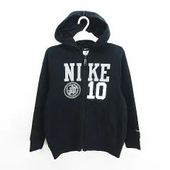ナイキ NIKE パーカー ジャケット 長袖 ジップアップ ロゴ 裏起毛 XS ブラック ※EKM