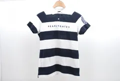 中古 レディース パーリーゲイツ PEARLY GATES 半袖ポロシャツ 1(M) 白×紺 春夏  ボーダー マリン