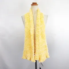 Quatro Bis マフラー フェザーヤーン 筒状 イエロー ※EKM