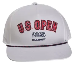 フットジョイ レディース アクセサリー 帽子 FootJoy Mens US Open Text Golf Hat White ホワイト