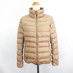 ユニクロ UNIQLO ダウンジャケット アウター 長袖 ジップアップ ウルトラライトダウン M ベージュ ※EKM