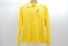 中古 レディース アンパスィ and per se 長袖ポロシャツ L 黄色 イエロー