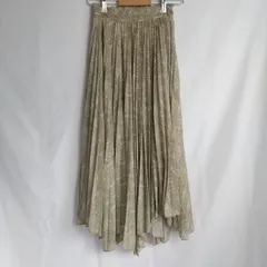 M1-02600【Women】Mila Owen(ミラ オーウェン）マキシ丈プリーツスカート（0：XS以下相当）/ベージュ系 ペイズリー柄 K