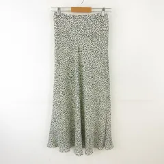 ローリーズファーム LOWRYS FARM スカート ロング フレア ヒョウ柄 レオパード オフホワイト 白 黒 F *T926