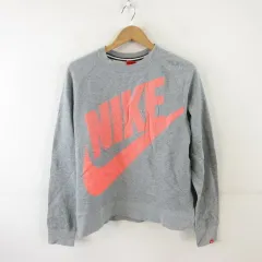 ナイキ NIKE トレーナー スウェット 長袖 プリント グレー L *A785