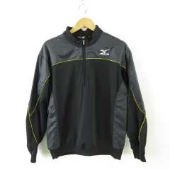 ミズノ MIZUNO ゴルフウェア スポーツ ハーフジップトレーナー 長袖 裏起毛 黒 LL *A786