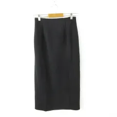 ユニクロ UNIQLO ストレッチダブルフェイスナロースカート ロング 黒 M *A799