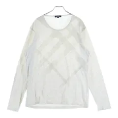 BURBERRY (バーバリー) フロントプリント クルーネック長袖Tシャツ カットソー グレー A1P10-404-01