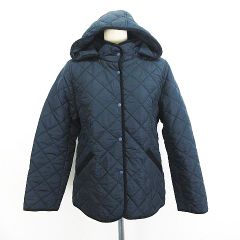 ビームスハート BEAMS HEART キルティングジャケット ブルゾン 長袖 フード ショート丈 M ネイビー ※EKM